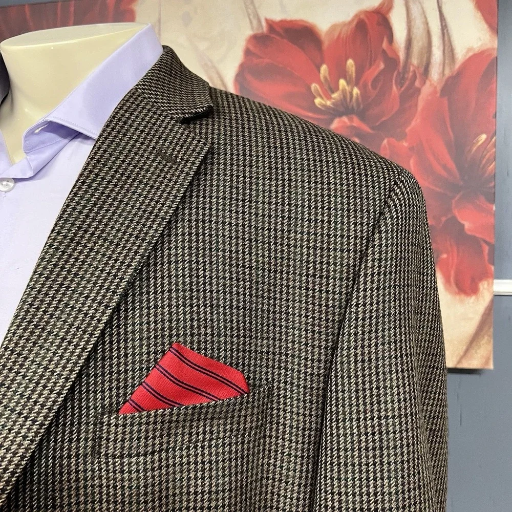 Lauren Ralph‎ Lauren Soft Tweed Blazer Sport Jacket Mens 50R Brown/Green/Black